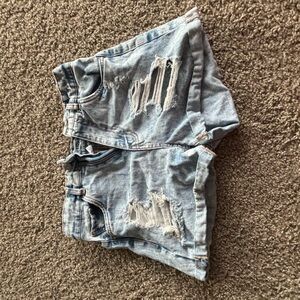 Refuge Blue Distressed Jean Shorts